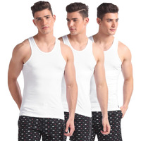 U.S. POLO ASSN. Men Comfort Fit I661 Cotton Regular Fit Vest - Pack Of 3 (White S)