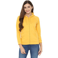Allen Solly Women's Polyester Blend Hooded and Crew Neck Regular Sweatshirt (AHSTCRGFI52288_Yellow_Medium_Yellow_M)