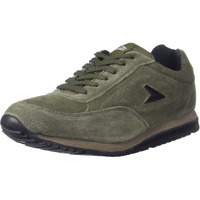 Power mens EXTREME LEATHER Olive Green Casual shoes - 8 UK (8337894)