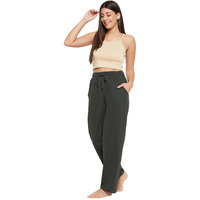 Clovia Women's Cotton Rich Solid Pyjama (LB0173D17_Green_XL)