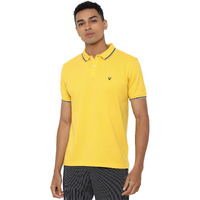 Allen Solly Men's Cotton Plain Regular Fit Polo Shirt (ASKPQRGFY42227_Yellow_ L)