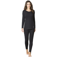 Van Heusen Women Anti Bacterial Thermal Relaxed Fit T-Shirt-Round Neck, Full Sleeve_77401_Charcoal_M, Black