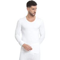 Van Heusen Men Thermal Top - Acrylic Blend - Warmtech, Low Neck, Ultra Soft, Extra Warm_71011_Ivory_M