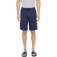 Van Heusen Athleisure Men Knit Shorts - Cotton Rich - Smart Tech, Easy Stain Release, Anti Stat, Ultra Soft, Moisture Wicking Blue Melange