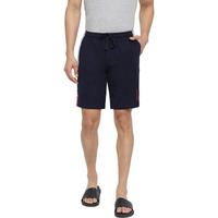 Van Heusen Athleisure Men Knit Shorts - Cotton Rich - Smart Tech, Easy Stain Release, Anti Stat, Ultra Soft, Moisture Wicking, Navy L