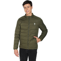 U.S. POLO ASSN. Polyester Men's Trench Standard Length Coat (Udjck1146_Olive_M)