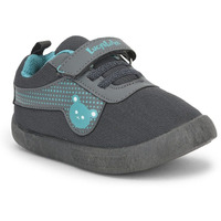 Liberty Lucy&Luke BASTIAN-2E Slip-on Casual Shoes for Kids with PVC Sole | Canvas Upper Sneakers | Quick-Wear Velcro Closure | Stylish, Lightweight & Comfortable Footbed (Grey - 8C UK)