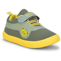 Liberty Lucy&Luke BASTIAN-2E Slip-on Casual Shoes for Kids with PVC Sole | Canvas Upper Sneakers | Quick-Wear Velcro Closure | Stylish, Lightweight & Comfortable Footbed (Green - 10C UK)