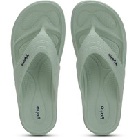 YOHO Drizzle Soft Slippers for Women | Mild Acupressure | Lightweight, Green UK8
