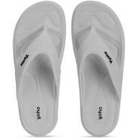 YOHO Drizzle Soft Slippers for Women | Mild Acupressure | Lightweight, Grey UK9