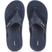 YOHO Drizzle Soft Slippers for Men | Mild Acupressure | Lightweight, Mystery Blue, UK 8