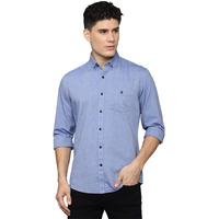 Louis Philippe Men's Slim Fit Shirt (LYSFCSLBE87588_Blue