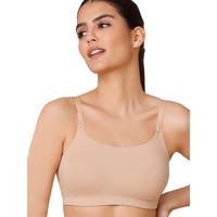 NYKD Women's Cotton Wire Free Casual Bralette T-Shirt Bra Bra, NYB165, Sand, M, 1N