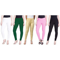 Lyra Women Solid Premium Cotton Churidar Leggings | Mid-Waist | Fashionwear