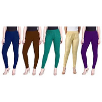 Lyra Women Solid Premium Cotton Churidar Leggings | Mid-Waist | Fashionwear