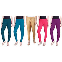 Lyra Women Solid Premium Cotton Churidar Leggings | Mid-Waist | Fashionwear