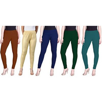Lyra Women Solid Premium Cotton Churidar Leggings | Mid-Waist | Fashionwear