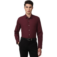 Peter England Men's Everday Regular Fit Solid Shirt | Cotton Rich | 5-Pin Pocketing