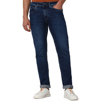 Peter England Men's Classic Tapered Stretchable Twill Jeans
