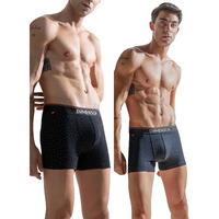 DAMENSCH Men's Deo-Cotton Deodorizing Trunk- Pack of 2- Smallpotted Black, Sweet Black- Large