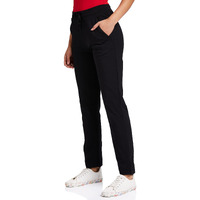 Van Heusen Women Straight Fit Lounge Pants - Cotton Elastane - Smart Tech+, Easy Stain Release, Moisture Wicking, Ultra Soft_55303_Black_S
