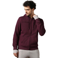 NOBERO Maroon Men's Travel Cotton Solid Plain Hoody Sports Winter Gym Workout Running Travel Trekking Hooded Sweatshirts and Hoodies for Men Boys Cotton Winter Casual Wear -3XL