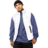 Urbano Fashion Men's White Sleeveless Zippered Puffer Jacket (jakt-puff-slvless-white-m)