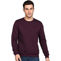Neostreak Men's Fleece Round Neck Regular Fit Sweatshirt (Neoswtsol-01-Ptpurp_Purple_M