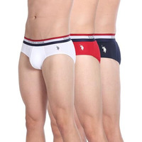 U.S. POLO ASSN. Men's Cotton Classic Briefs (Pack of 3) (EB002_Navy | Red | White