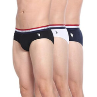 U.S. POLO ASSN. Men's Cotton Classic Briefs (Pack of 3) (EB002_Navy | White | Black
