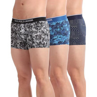 U.S. POLO ASSN. Men's Cotton Blend Classic Trunks (Pack of 3) (OET01-P3_Blue-Navy-Black