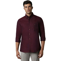 Louis Philippe Men's Solid Slim Fit Shirt (LYSFCSLPM88253_Wine