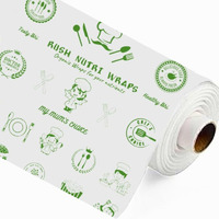 Rush Premium 50 Mtr Nutri Wrap Food Wrapping Paper Roll with Sealing Sticker, Non-Sticky Butter Paper Roll for Roti Use as Parchment Paper for baking cake, Kitchen Roll Paper or roti clothes wrap