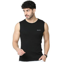 Boldfit Vest for Men Regular Fit Sleeveless Tshirt Breathable Sando Gym Lightweight T Shirts Comfortable Wear Vests L Black