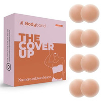 Bodyband Nipple Cover Reusable For Women Thin Silicone Nipple Pasties For Women Reusable to Cover Under Bra Skin Friendly Adhesive Nipple pads for Women, Girls Breast Nipple Cap Nipple Pasties -4Pair