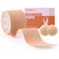 Bodyband Boob Tape Reusable for Women with Nipple Cover 1 Pair Breast Tape Breast Lift for Strapless Dress Nipple Tape for Women Silicone Nipple Pasties Combo Beige