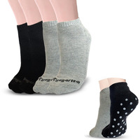 YOGARISE Anti-Slip Yoga Socks For Women, Anti-Skid Breathable & Moisture Wicking, Odour Free Ankle Length Cotton Socks with Rubber Soles for Men and Women, Ideal for Yoga/Pilates/Dance - Pack of 2