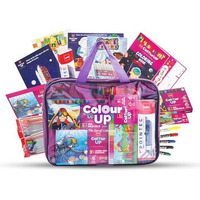 Cello ColourUp Space Travel Kit | Includes 12 Clay Strips, Wax Crayons, Oil Pastels, Coloured Pens, Glitter Pens, Markers, Highlighter, Mini Sketch Pens & DIY Kit | Perfect for Kids' Birthday Gift