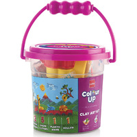 Cello ColourUp Clay Art Kit | Kids Art Kit with Non-Toxic Clay | Includes 12 Bright Clay Rods, 5 Molds, Cutter & Knife in Bucket Pack | Ideal for Birthdays, Return Gifts & New Year Gift | Multi-Colour