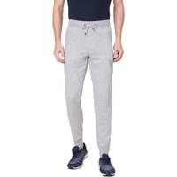 Van Heusen Athleisure Men Regular Fit Joggers - Cotton Rich - Smart Tech, Easy Stain Release, Anti Stat, Ultra Soft, Moisture Wicking_50044_Grey Melange_L