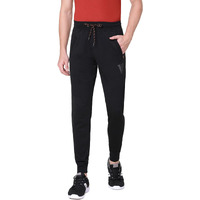 Van Heusen Athleisure Men Regular Fit Joggers - Cotton Rich - Smart Tech, Easy Stain Release, Anti Stat, Ultra Soft, Moisture Wicking_50044_Black_XL