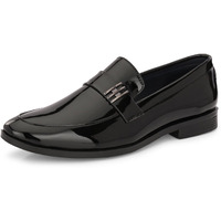 Centrino Slip-On Men's Formal Shoe | Stylish with Soft Cushioned Insole | Trendy Non Lace-Up Design | Perfect for Formal Wear 9705-1 Black