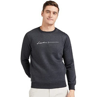 Qube By Fort Collins Men's Fleece Round Neck Regular Fit Sweatshirt (929241 SMU_Anthra_M)