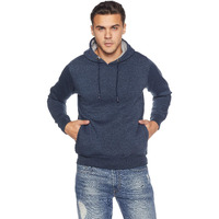Qube By Fort Collins Men's Cotton Hooded Neck Regular Sweatshirt (929245 SMU_Indigo_M)