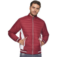 Qube By Fort Collins Men Nylon's Standard Length Jacket Red Maroon L, Large