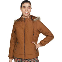 Qube By Fort Collins Women's Nylon Standard Length Parka Coat (39277Az_Tan_M)