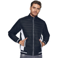 Qube By Fort Collins Men's Nylon Standard Length Jacket, 1265, Navy Blue, L