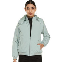 Qube By Fort Collins Women's Polyester Short Length Parka Coat (V84301AZ_Pastel Green Medium)