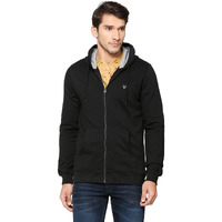 Allen Solly Men's Cotton Hooded Neck Sweatshirt (ASSTORGPK64027S_Black_Black_S)