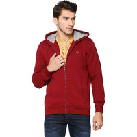 Allen Solly Men's Cotton Hooded Neck Sweatshirt (ASSTORGPU54830S_Maroon 19-1726 TCX_Maroon_S)